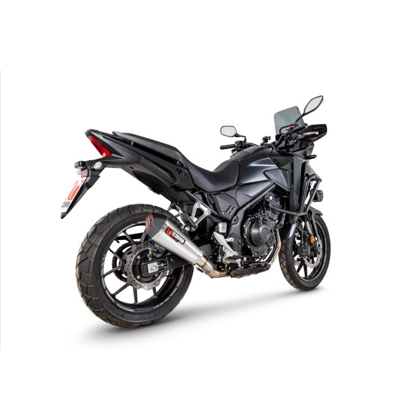 Scorpion Exhaust Honda NX500 Euro 5+ 2024 - 2026 Serket Taper Slip-on Brushed Stainless Steel Sleeve